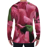 Burgundy Alstroemeria Print Men's Long Sleeve T-Shirt