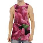 Burgundy Alstroemeria Print Men's Muscle Tank Top