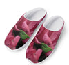 Burgundy Alstroemeria Print Mesh Casual Shoes