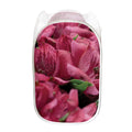 Burgundy Alstroemeria Print Mesh Laundry Hamper