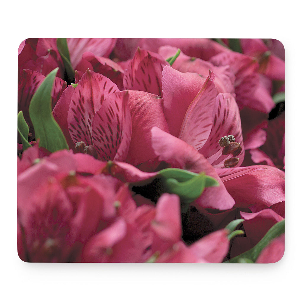 Burgundy Alstroemeria Print Mouse Pad