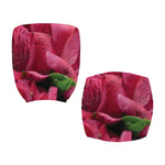 Burgundy Alstroemeria Print Office Chair Cover