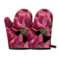 Burgundy Alstroemeria Print Oven Mitts