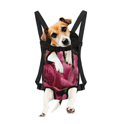 Burgundy Alstroemeria Print Pet Carrier Backpack