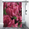 Burgundy Alstroemeria Print Premium Shower Curtain