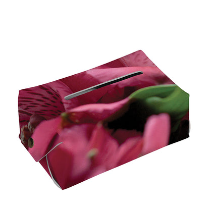 Burgundy Alstroemeria Print Rectangle Tissue Box Cover