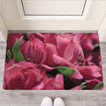 Burgundy Alstroemeria Print Rubber Doormat