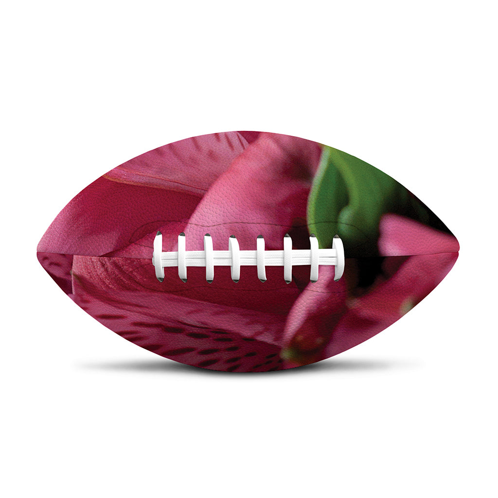 Burgundy Alstroemeria Print Rugby Ball