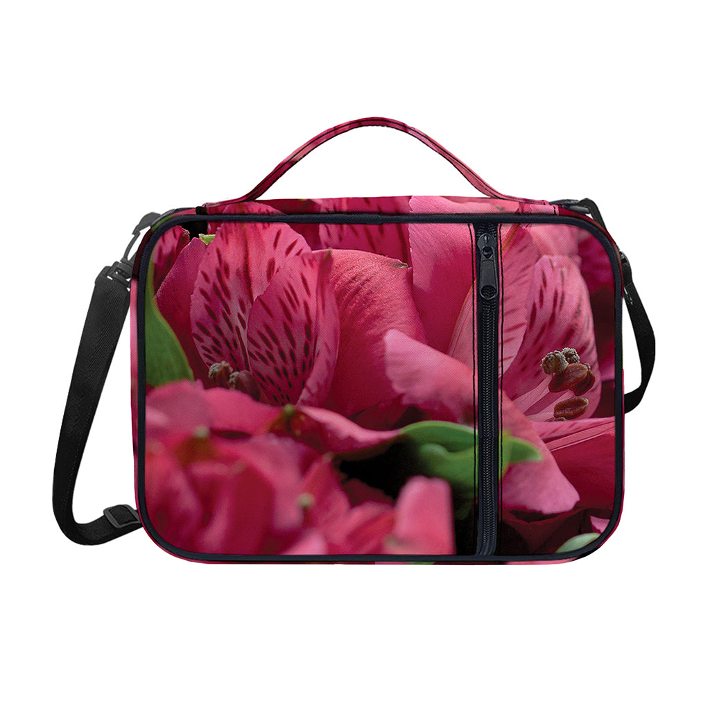 Burgundy Alstroemeria Print Shoulder Strap Bible Bag