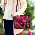 Burgundy Alstroemeria Print Shoulder Strap Bible Bag