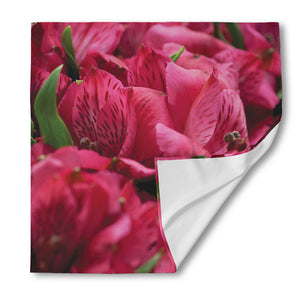 Burgundy Alstroemeria Print Silk Bandana