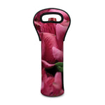 Burgundy Alstroemeria Print Single Neoprene Wine Tote
