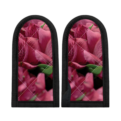 Burgundy Alstroemeria Print Skillet Handle Cover