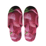 Burgundy Alstroemeria Print Slippers