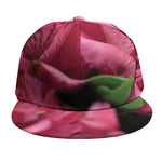 Burgundy Alstroemeria Print Snapback Cap