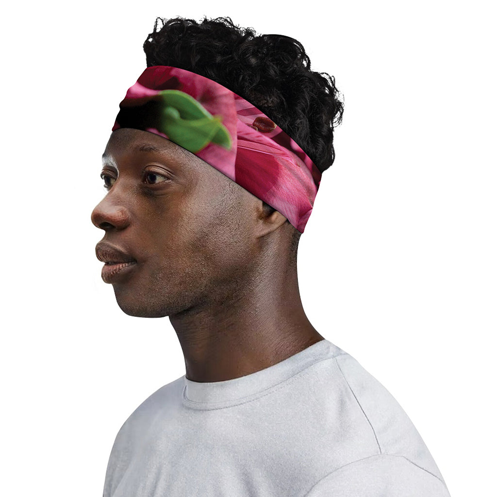 Burgundy Alstroemeria Print Sports Headband