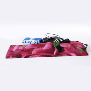 Burgundy Alstroemeria Print Sports Towel