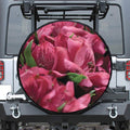 Burgundy Alstroemeria Print Tire Cover