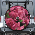 Burgundy Alstroemeria Print Tire Cover With Camera Hole