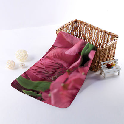 Burgundy Alstroemeria Print Towel