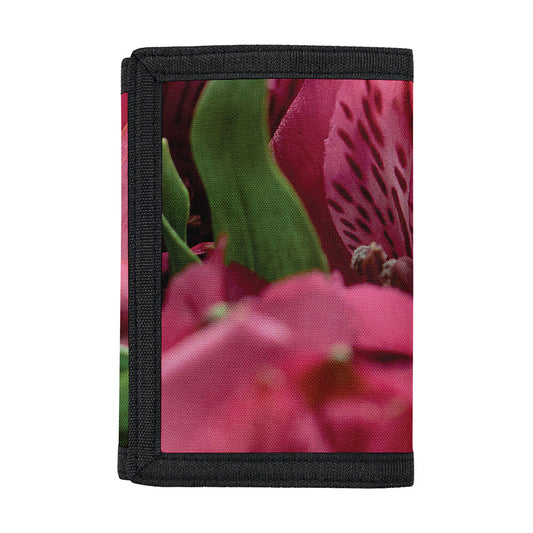 Burgundy Alstroemeria Print Trifold Wallet