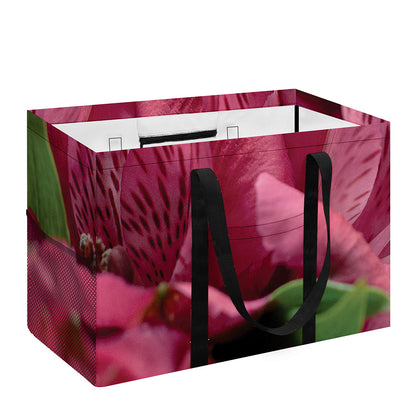 Burgundy Alstroemeria Print Utility Tote Bag