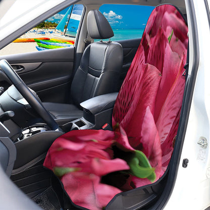 Burgundy Alstroemeria Print Waterproof Car Seat Cover