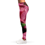 Burgundy Alstroemeria Print Women's Leggings