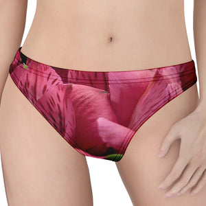 Burgundy Alstroemeria Print Women's Thong