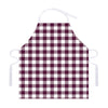 Burgundy And White Check Pattern Print Adjustable Apron