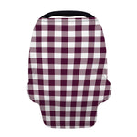 Burgundy And White Check Pattern Print Baby Seat Cover