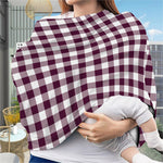 Burgundy And White Check Pattern Print Baby Seat Cover