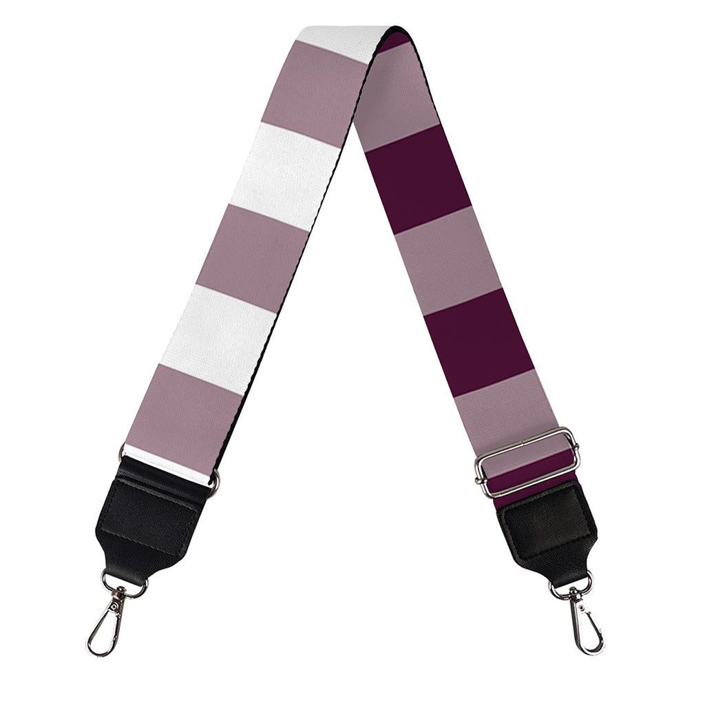 Burgundy And White Check Pattern Print Bag Strap