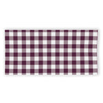 Burgundy And White Check Pattern Print Beach Towel