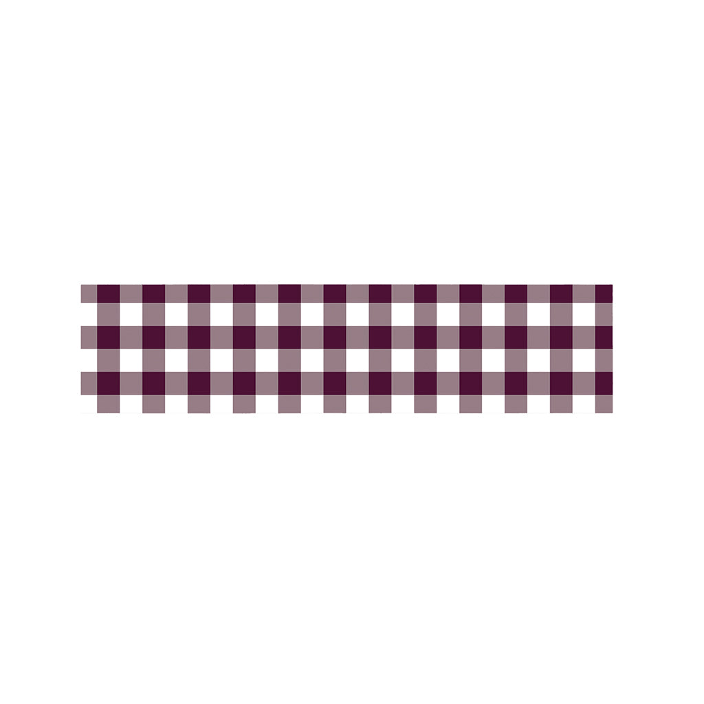Burgundy And White Check Pattern Print Bed Runner