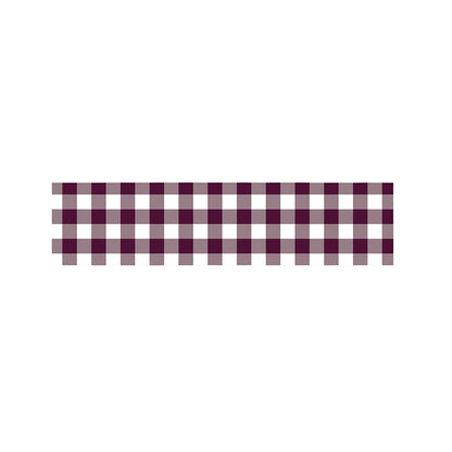 Burgundy And White Check Pattern Print Bed Runner