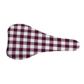 Burgundy And White Check Pattern Print Bicycle Seat Cover