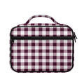 Burgundy And White Check Pattern Print Briefcase Bible Bag