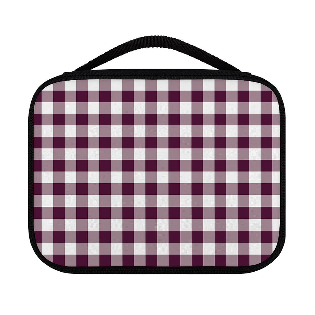 Burgundy And White Check Pattern Print Classic Bible Case