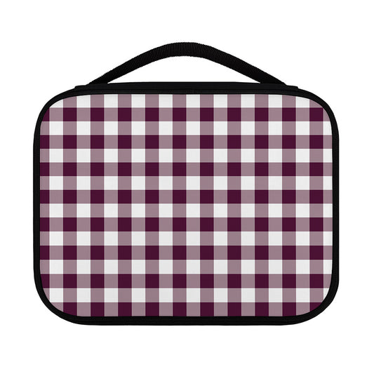 Burgundy And White Check Pattern Print Classic Bible Case