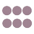 Burgundy And White Check Pattern Print Coaster Set