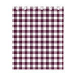 Burgundy And White Check Pattern Print Curtain