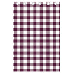 Burgundy And White Check Pattern Print Curtain