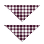 Burgundy And White Check Pattern Print Dog Bandana