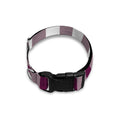 Burgundy And White Check Pattern Print Dog Collar