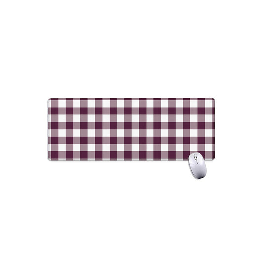 Burgundy And White Check Pattern Print Extended Mouse Pad