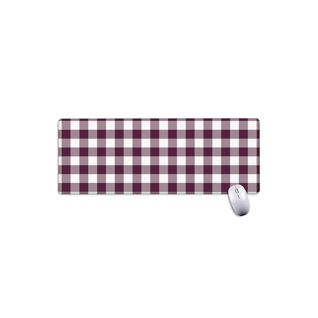 Burgundy And White Check Pattern Print Extended Mouse Pad