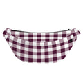 Burgundy And White Check Pattern Print Fanny Pack