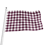 Burgundy And White Check Pattern Print Flag