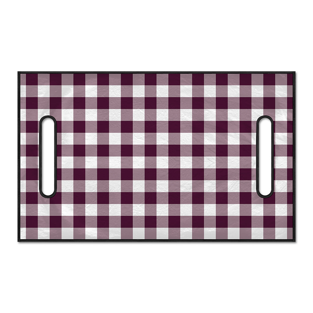 Burgundy And White Check Pattern Print Golf Cart Seat Cover
